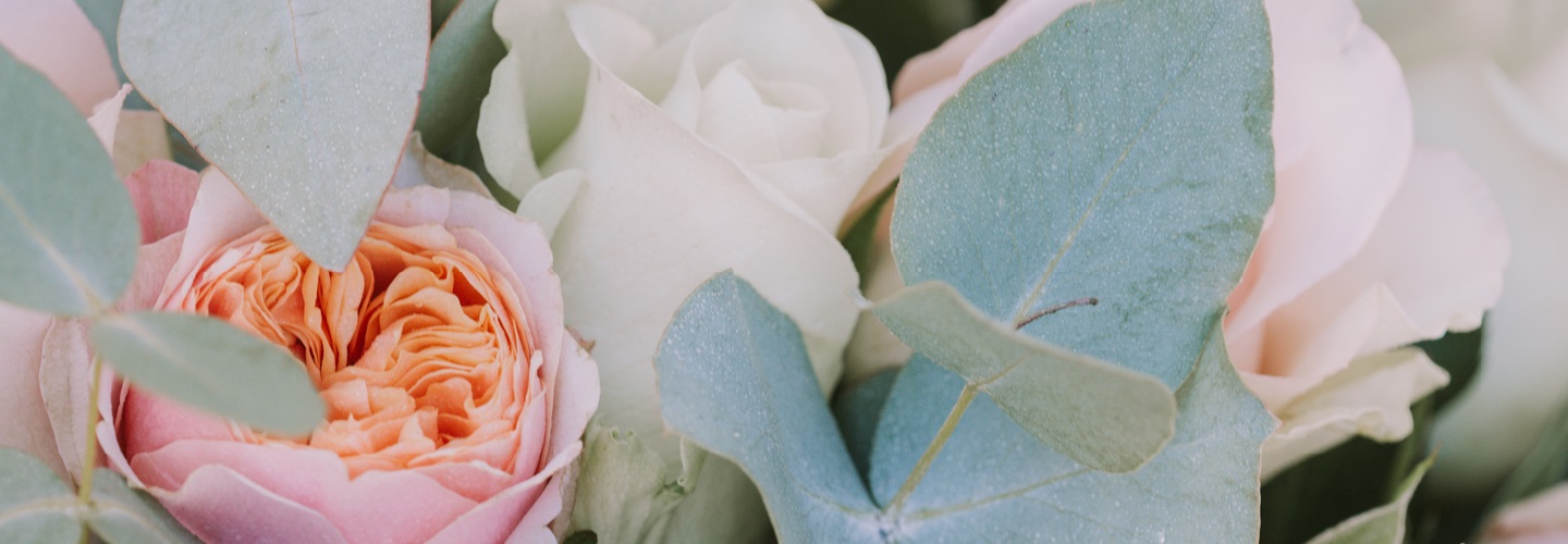 Bouquets de roses pastel