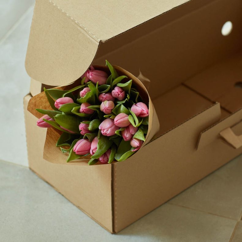 Botte de tulipes roses