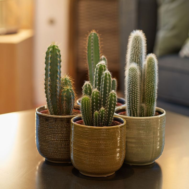 Le Cactus avec cache pot
